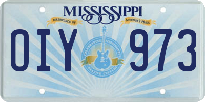 MS license plate OIY973