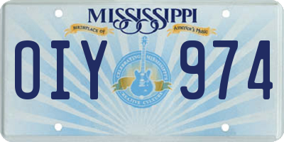 MS license plate OIY974