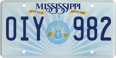 MS license plate OIY982