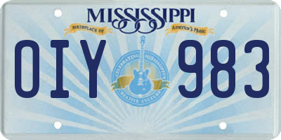MS license plate OIY983