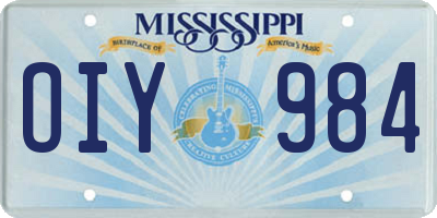 MS license plate OIY984