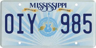 MS license plate OIY985