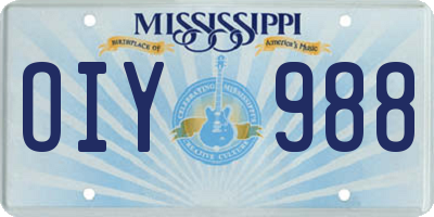 MS license plate OIY988