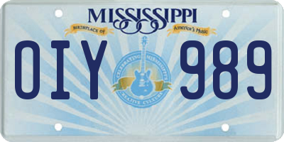 MS license plate OIY989