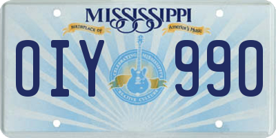 MS license plate OIY990