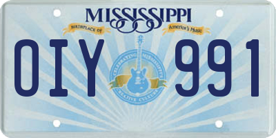 MS license plate OIY991