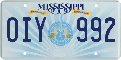 MS license plate OIY992