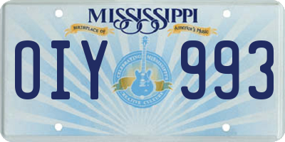 MS license plate OIY993