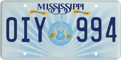 MS license plate OIY994