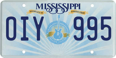 MS license plate OIY995