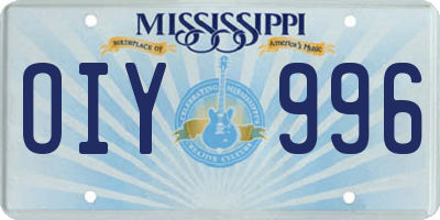 MS license plate OIY996