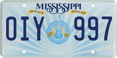 MS license plate OIY997