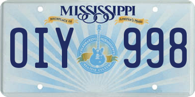 MS license plate OIY998