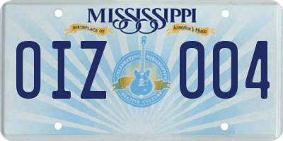 MS license plate OIZ004
