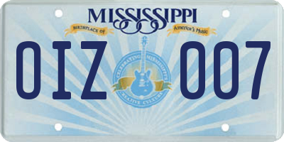 MS license plate OIZ007