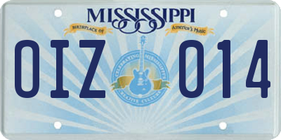 MS license plate OIZ014