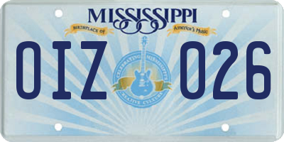 MS license plate OIZ026