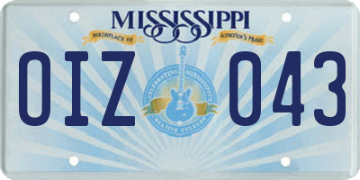 MS license plate OIZ043