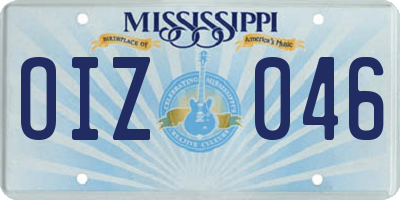 MS license plate OIZ046