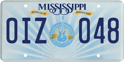 MS license plate OIZ048