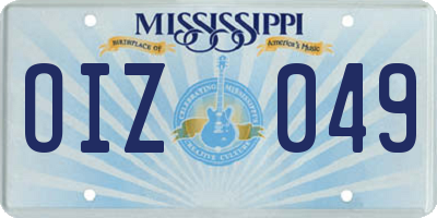 MS license plate OIZ049
