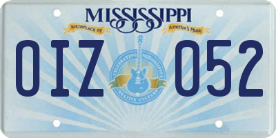 MS license plate OIZ052
