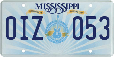 MS license plate OIZ053