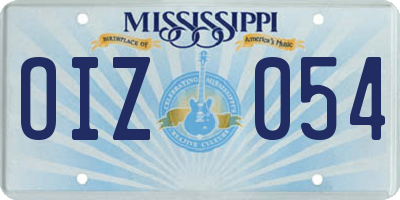 MS license plate OIZ054