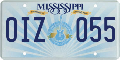 MS license plate OIZ055