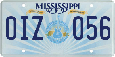 MS license plate OIZ056