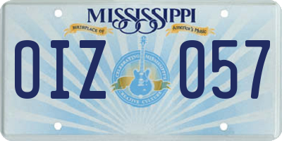 MS license plate OIZ057