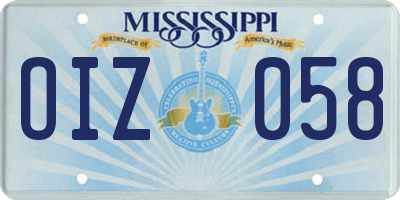 MS license plate OIZ058