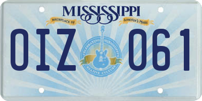 MS license plate OIZ061