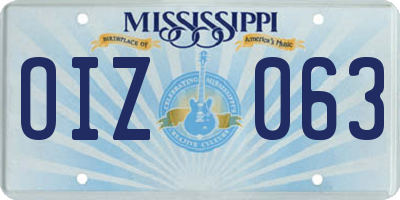 MS license plate OIZ063