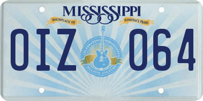 MS license plate OIZ064