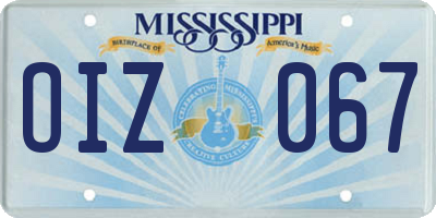 MS license plate OIZ067