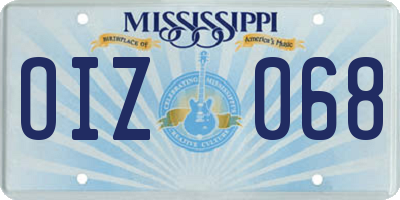 MS license plate OIZ068