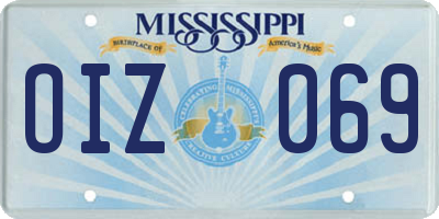 MS license plate OIZ069