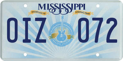 MS license plate OIZ072