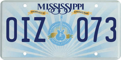 MS license plate OIZ073