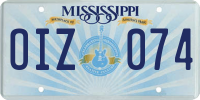 MS license plate OIZ074