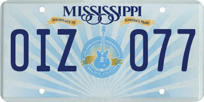 MS license plate OIZ077