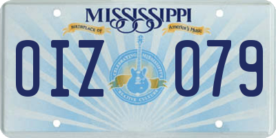 MS license plate OIZ079