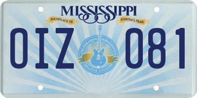 MS license plate OIZ081