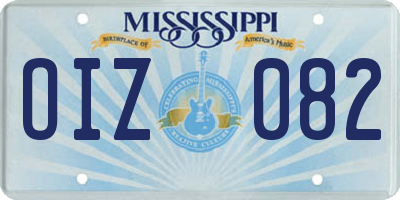 MS license plate OIZ082