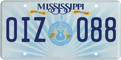 MS license plate OIZ088