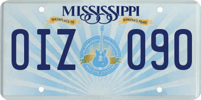 MS license plate OIZ090