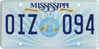 MS license plate OIZ094