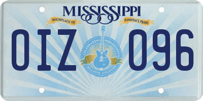 MS license plate OIZ096