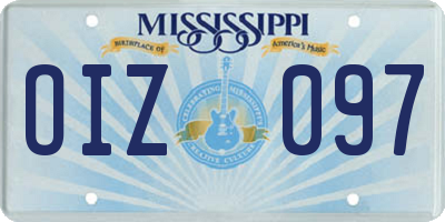 MS license plate OIZ097